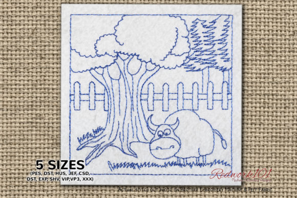 A Silly Brown Yak in Jungle: A Playful Embroidery Choice
