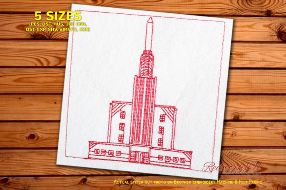 Auckland New Zealand Temple Redwork Design