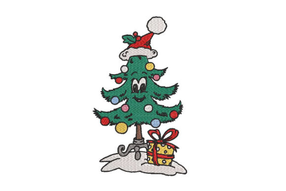 Charming Cute Colorful Smiling Christmas Tree
