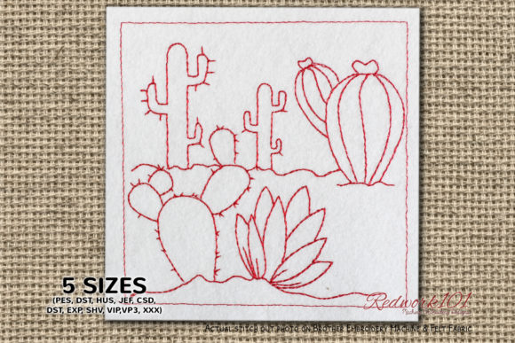 Desert Cactus: A Versatile Design for Seasonal Embroidery
