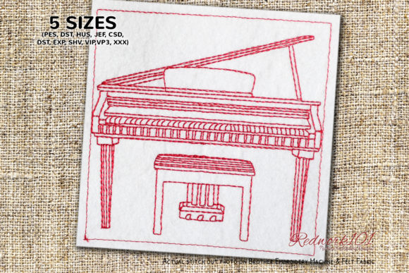 Medium-Grand Redwork: A Charming Addition to Your Apparel