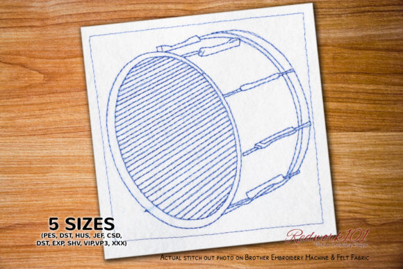 Review: Bass Drum Redwork for Embroidery Projects