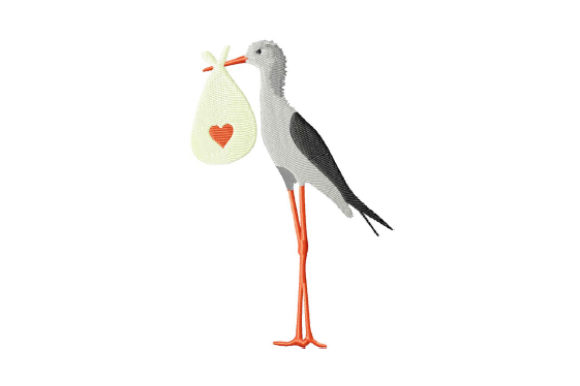 Stork with a Bag: A Charming Addition to Your Embroidery Projects