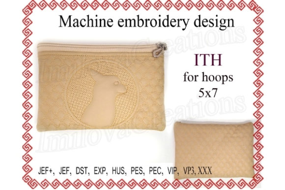 Zippered Bag - Dog in the Hoop: A Charming Embroidery Design